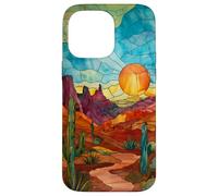 Desert Mezzogiorno Stained Glass Pattern Custodia per iPhone 14 Pro Max