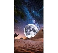 Desert Moon Landscape Diamond Art Kits,5D Diamond Painting Kits for Adults,DIY Full Round Drill diamond painting kits for Beginners Rhinestone Embroidery Picture Art For Home Decor 20x50 cm