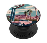 Desert Road Trip, auto retrò fino al cuore, favolosa Las Vegas PopSockets PopGrip Adesivo