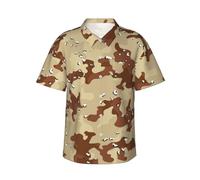 Desert Storm Camouflage Sfondo Vacanza Camicia Uomo Vacanza Camicie Hawaiane L, Come mostrato, L
