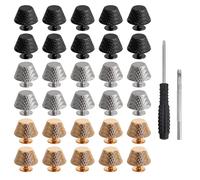 DesertBoy 32 Pezzi Piedini per Borse, 14mm, Borchie Chiodi in Lega, Borchie per Piedi, Piedi Borchie, Borchie Chiodi in Lega Piedini, Borchie Chiodi in Lega, con Cacciavite e Rotondo Punzone Cavo