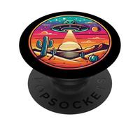 Deserto Cactus Tramonto Alieno Rapito Spazio Esterno Galassia Stelle PopSockets PopGrip Adesivo