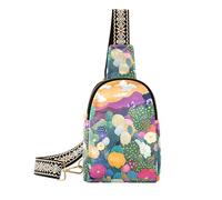 Deserto colorato alla moda con cactus e fiori fioriti borsa per ragazze robusta per le donne borsa a tracolla per il viaggio