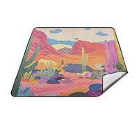 Deserto con Cactus Fiori Fioritura Impermeabile Picnic Mat Impermeabile Picnic Portatile Play Mat per Terra Primavera Regali manta para la playa