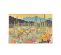 Deserto con cactus Fiori in fiore Piecing Puzzle Adulti Puzzle Piecing Intrattenimento e intelligenza per adulti e famiglie Regali per papà, mamma Puzzle per anziani 500 pezzi