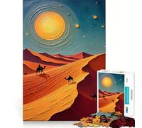 Deserto del Sahara - Dune infinite d'oro Puzzle per adulti 1000 pezzi Gioco di abilità mentale Hobby tranquillo Design Assemblaggio Regalo per le vacanze (38x52cm)