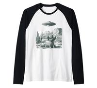 Deserto Gatto in Cappello UFO Incontro Vintage Incisione Maglia con Maniche Raglan
