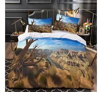 Deserto Set Di Copripiumino 3 Pezzi stampa 3D microfibra traspirante con cerniera Natural Canyon ry Set Di Copripiumino con federa soffice traspirante for bambini e adolescenti Double（200x200cm）