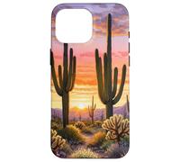 Deserto Tramonto Case Cactus Fiori di campo Arizona Custodia per iPhone 16 Pro Max