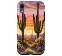 Deserto Tramonto Case Cactus Fiori di campo Arizona Custodia per iPhone XR
