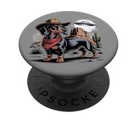 Deserto UFO Alieno Bassotto Nero e Marrone PopSockets PopGrip Adesivo