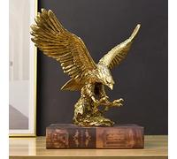 DESHINTKE Statua ornamentale in resina a forma di aquila dorata, scultura moderna per casa e ufficio, decorazione da scrivania (oro 1)