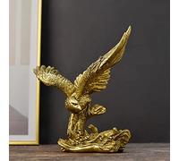 DESHINTKE Statua ornamentale in resina a forma di falco, aquila dorata, scultura moderna per casa e ufficio, decorazione da scrivania (oro 2)