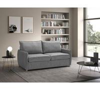Deshome - Divano letto matrimoniale 2 posti | 3 posti 170x90cm, divano letto con materasso, cuscini da seduta estraibili, struttura pieghevole, tessuto morbido al tatto, CLEOPATRA (Grigio)