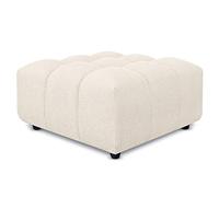 DESHOME Febe - Pouf poggiapiedi morbido 90x90 cm tessuto Idrorepellente: Pouf design moderno per divano soggiorno camera da letto, Puff poggiapiedi, Pouffe salotto (Bianco crema)