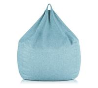 Deshome - Pouf a sacco con imbottitura sfoderabile per interno e esterno: Puff poltrona sacco tessuto Idrorepellente Artigianale Made in Italy - Light Pouf 105x105x110 cm (Turchese polvere)