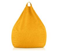 Deshome - Pouf a sacco con imbottitura sfoderabile per interno e esterno: Puff poltrona sacco tessuto Idrorepellente Artigianale Made in Italy - Light Pouf 85x85x90 cm (Giallo sole)