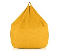 Deshome - Pouf a sacco con imbottitura sfoderabile per interno e esterno: Puff poltrona sacco tessuto Idrorepellente Artigianale Made in Italy - Light Pouf 105x105x110 cm (Giallo sole)