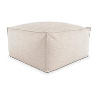 Deshome Pouf da esterno e interno - Pouf poggiapiedi quadrato 100x100x50 cm da giardino idrorepellente sfoderabile, Puff design moderno per soggiorno terrazzo e camera da letto Light Pouf Beige