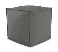 Deshome Pouf da esterno e interno - Pouf poggiapiedi quadrato 50x50x50 cm da giardino idrorepellente sfoderabile, Puff design moderno per soggiorno terrazzo e camera da letto Light Pouf Grigio marrone