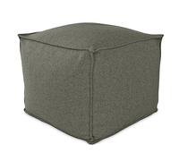 Deshome Pouf da esterno e interno - Pouf poggiapiedi quadrato 60x60x50 cm da giardino idrorepellente sfoderabile, Puff design moderno per soggiorno terrazzo e camera da letto Light Pouf Grigio marrone