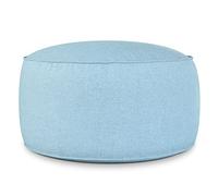 Deshome Pouf da esterno e interno - Pouf poggiapiedi tondo Ø 100 cm da giardino idrorepellente sfoderabile, Puff design moderno per divano soggiorno camera da letto Light Pouf Turchese polvere