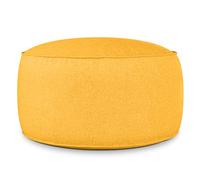 Deshome Pouf da esterno e interno - Pouf poggiapiedi tondo Ø 100 cm da giardino idrorepellente sfoderabile, Puff design moderno per divano soggiorno camera da letto Light Pouf Giallo sole