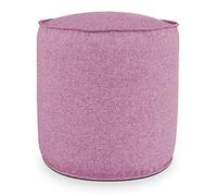 Deshome Pouf da esterno e interno - Pouf poggiapiedi tondo Ø 50 cm da giardino idrorepellente sfoderabile, Puff design moderno per divano soggiorno camera da letto Light Pouf Malva