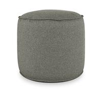 Deshome Pouf da esterno e interno - Pouf poggiapiedi tondo Ø 60 cm da giardino idrorepellente sfoderabile, Puff design moderno per divano soggiorno camera da letto Light Pouf Grigio marrone