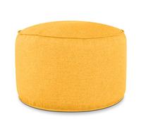 Deshome Pouf da esterno e interno - Pouf poggiapiedi tondo Ø 80 cm da giardino idrorepellente sfoderabile, Puff design moderno per divano soggiorno camera da letto Light Pouf Giallo sole
