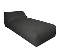 Deshome - Pouf lettino prendisole da esterno sfoderabile - Puff poltrona sacco outdoor idrorepellente con imbottitura, chaise longue design Nero grafite