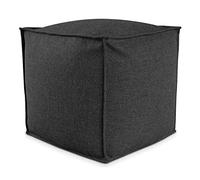 Deshome - Pouf poggiapiedi 50x50x50 cm idrorepellente con imbottitura sfoderabile per esterno interno: Puff design per divano soggiorno camera da letto, Puff, Pouffe salotto Light Pouf (Nero grafite)