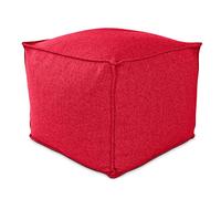Deshome - Pouf poggiapiedi 60x60x50 cm idrorepellente con imbottitura sfoderabile per esterno interno: Puff design per divano soggiorno camera da letto, Puff, Pouffe salotto Light Pouf (Rosso)