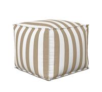 Deshome - Pouf poggiapiedi da esterno giardino idrorepellente 60x60x50 cm con imbottitura sfoderabile: Pouf rettangolare sgabello a sacco per sedersi Puff pouffe design Light Pouf Sabbia