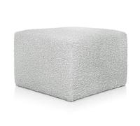 Deshome - Pouf poggiapiedi divano 63x63x44 cm bouclé: Pouf design moderno per divano soggiorno camera da letto Puff poggiapiedi Pouffe salotto Diana (63x63x44 cm, Grigio ghiaccio)