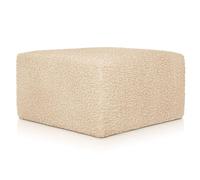 Deshome - Pouf poggiapiedi divano 83x83x44 cm bouclé: Pouf design moderno per divano soggiorno camera da letto Puff poggiapiedi Pouffe salotto Diana Beige