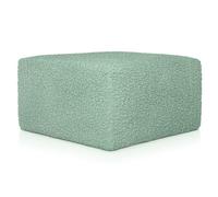 Deshome - Pouf poggiapiedi divano 83x83x44 cm bouclé: Pouf design moderno per divano soggiorno camera da letto Puff poggiapiedi Pouffe salotto Diana Salvia