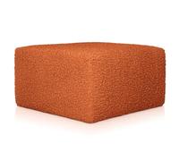 Deshome - Pouf poggiapiedi divano 83x83x44 cm bouclé: Pouf design moderno per divano soggiorno camera da letto Puff poggiapiedi Pouffe salotto Diana Rame