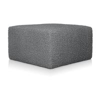 Deshome - Pouf poggiapiedi divano 83x83x44 cm bouclé: Pouf design moderno per divano soggiorno camera da letto Puff poggiapiedi Pouffe salotto Diana Grigio grafite