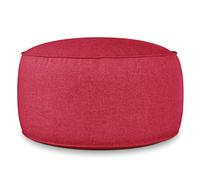 Deshome - Pouf poggiapiedi tondo Ø 100 cm imbottitura sfoderabile per interno e esterno: Puff design per divano soggiorno camera da letto, Puff poggiapiedi, Pouffe salotto Light Pouf (Rosso)