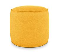 Deshome - Pouf poggiapiedi tondo Ø 60 cm imbottitura sfoderabile per interno e esterno: Puff design per divano soggiorno camera da letto, Puff poggiapiedi, Pouffe salotto Light Pouf (Giallo sole)