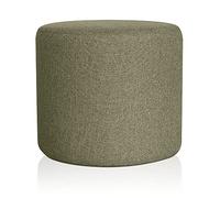 Deshome Venere Ø 50 cm - Pouf poggiapiedi divano rotondo Puff per soggiorno camera da letto Puffo per sedersi (Verde oliva)