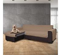 DESIDERI Salvadivano con Penisola Destra e Sinistra reversibile Simple Tinta Unita, Copridivano Idrorepellente e Antimacchia (Tortora, 2 Posti + Penisola)