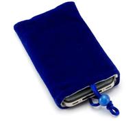 "Desiderio" Custodia in velluto con "Festa" cinturino da polso glitter argento per Asus P526. Autentica custodia per cellulare - Blu scuro.