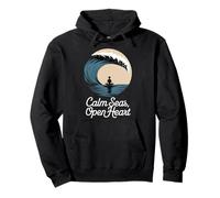 Design a cuore aperto con mare calmo Felpa con Cappuccio