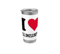 Design a cuore rosso con scritta "Ich liebe All Inclusive" Bicchiere termico in acciaio inox doppia parete