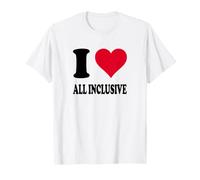 Design a Cuore Rosso con Scritta ICH Liebe all Inclusive Maglietta
