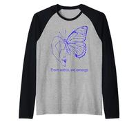 Design a Farfalla Blu - from Within We Emerge Maglia con Maniche Raglan