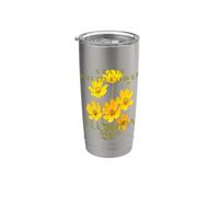 Design a fiori selvatici Coreopsis del Territorio della Florida Bicchiere termico in acciaio inox doppia parete