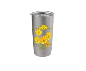 Design a fiori selvatici Coreopsis del Territorio della Florida Bicchiere termico in acciaio inox doppia parete